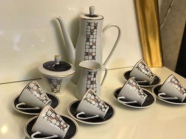 set qabları: Qəhvə dəsti, rəng - Ağ, Farfor — 3