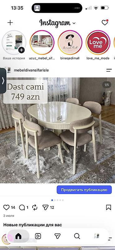 Yemək otağı üçün masa-stul dəsti - Dəst: oval formalı yemək masası +