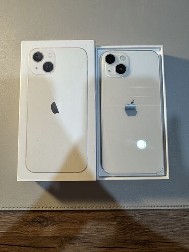 Apple iPhone: IPhone 13, Б/у, 128 ГБ, Старлайт, Защитное стекло, Коробка, 88 % — 12