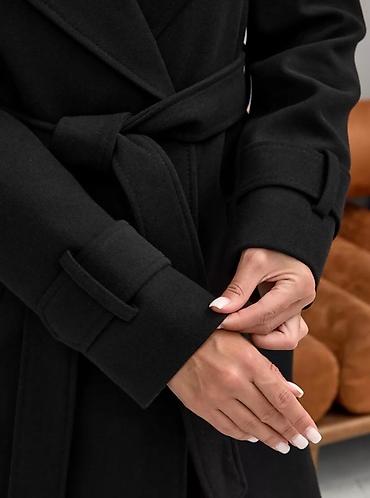 Пальто: Женское пальто черного цвета длины миди Новое!!!Состав 80% шерсть,20% — 9