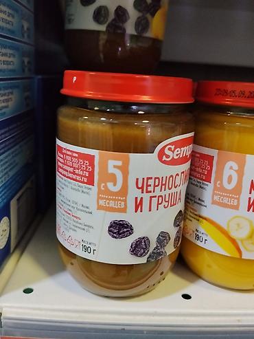 фруто няня: Пюре Semper «Чернослив и груша» для прикорма. - Возраст: с 5 месяцев — 1