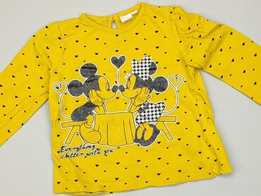 żółta bluzka w czarne paski dla dzieci: Bluzka, Disney, 1.5-2 lat, 86-92 cm, stan - Dobry
