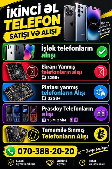 Telefon və planşet təmiri: İkinci əl telefonların satışı və alışı üzrə xidmət - İşlək — 1