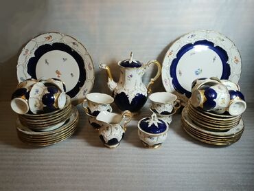 столовая в аренду: Чайный набор, цвет - Голубой, 12 персон, Германия
