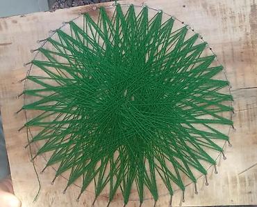 Панно: Панно в технике изонить (string art) - Ручная работа: на деревянном — 1