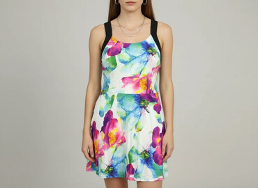 sukienki swing plus size: Sukienka damska, rozmiar One size