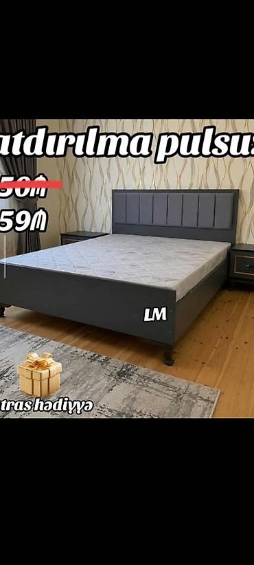 Mebel dəsti – iki tumbalı, başlıqlı ikinəfərlik çarpayı - Rəng: tünd