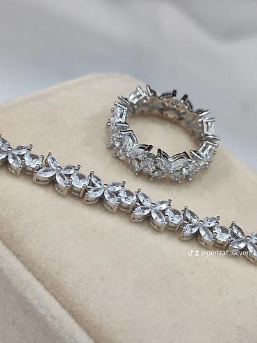 Серебряные наборы украшений: Серебряный браслет+ кольцо Серебро 925 пробы Дизайн Италия Для — 12