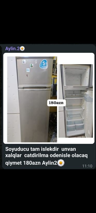 Soyuducular: İşlənmiş 2 qapılı Soyuducu Satılır, rəng - Boz