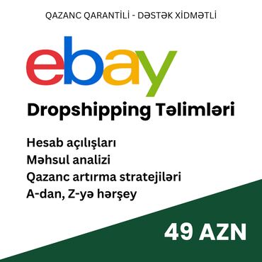 online: EBay Dropshipping təlimləri. Təlimlər professional təlimçi tərəfindən