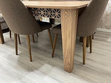 Mebel: Qonaq otağı üçün, İşlənmiş, Açılan, Dördbucaq masa, 4 stul — 2