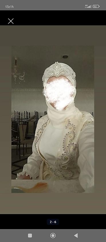 дамский сумка: Платье на кыз узатуу, M, С поясом, Новый, цвет - Белый — 2