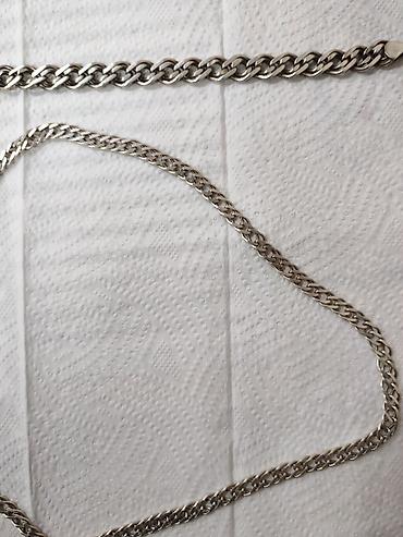 Bijuteriya: Gümüş boyunbağı və qolbaq dəsti - Material: gümüş 925 - Dəbli — 3
