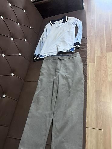 серые мужские кардиганы: Mekteb formasi yaxsi veziyetde 2 kofda uzun qol ve qisa qol jaket — 3