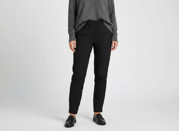 spodnie skórzane z wysokim stanem stradivarius: H&M, Material trousers for women, size S