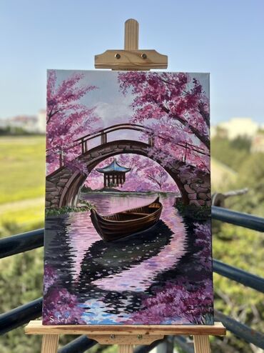 Шкатулки и подставки: Satışda "Sakura" Bu rəsm əsəri Yapon bağçasının sakitliyini əks
