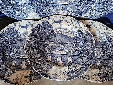 Kuhinjski setovi: Tanjiri Bridge Scenes engleski iz 70ih.god. Engleski tanjiri — 6