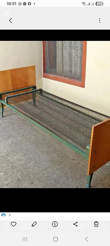 setka hasar: Metal karkaslı tək nəfərlik çarpayı - Ölçü: təxmini 90×190 sm (tək — 2
