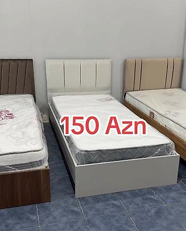 panel radiyatir: Tək nəfərlik çarpayı və matras dəsti - Rəng: ağ karkas, açıq rəngli — 1