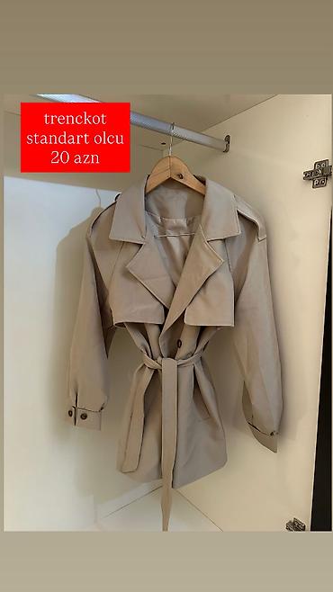 dəri plaş kişi: Plaş, Stradivarius, Standart, rəng - Bej — 1