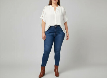 białe bluzki plus size: Bluzka damska, rozmiar 6XL