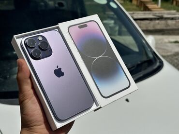 Apple iPhone: IPhone 14 Pro, Б/у, 256 ГБ, Deep Purple, Зарядное устройство, Защитное стекло, Чехол, 86 %