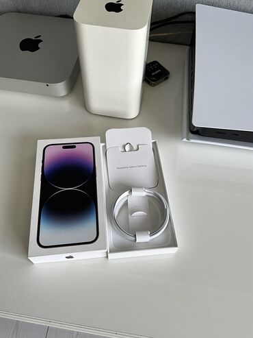 Apple iPhone: IPhone 14 Pro Max, 128 ГБ, Deep Purple, Чехол, Кабель, Коробка, 93 %