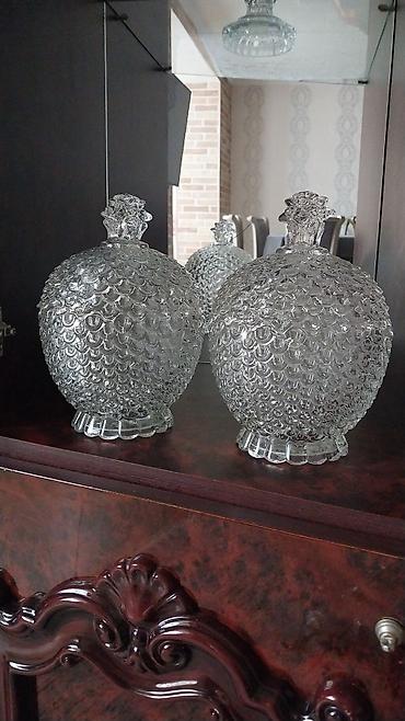декор для дома: Kristal dekorativ qablar dəsti - Material: şəffaf kristal/şüşə - — 1