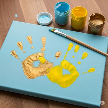 Открытки: Картины Отпечатки ладони рук наборы Отпечаток ладони на холсте Наборы — 13
