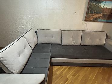 Divanlar: Künc divanı – ikirəngli (tünd boz və açıq boz) - Forma: L-şəkilli — 4
