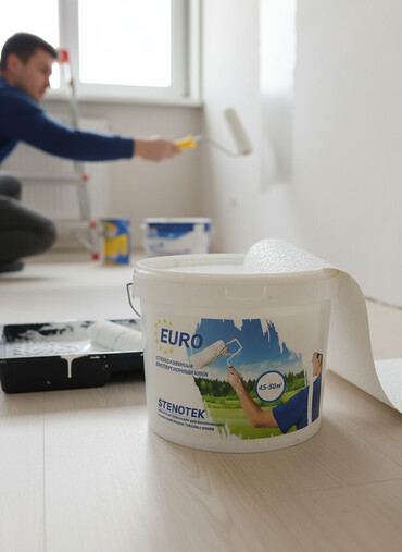 самоклеющиеся обои в рулонах цена: Универсальный стеклообойный клей "STENOTEK EURO" предназначен для