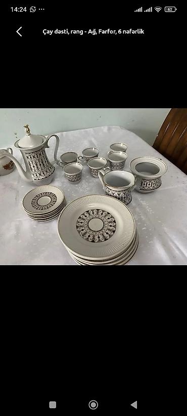 Çay dəsti, rəng - Ağ, Farfor lalafo.az -da Çay dəsti, rəng - Ağ, Farfor