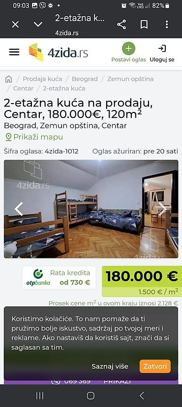 Kuće na prodaju: Dvoetažna kuća, 120 m², Beograd – Zemun, Centar - Raspored: dve etaže — 16