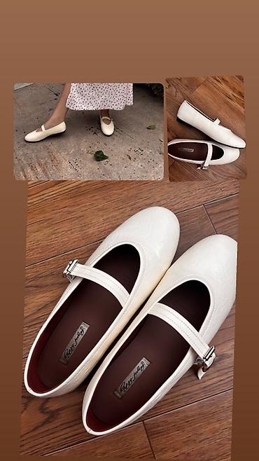 maison margiela обувь: Балетки Mary Jane из экокожи, молочного оттенка.39 размер. Отличное — 2