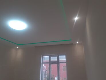 Tavan işləri: Gips karton asma tavan işi - Otaqlar üçün modern iki səviyyəli asma — 13