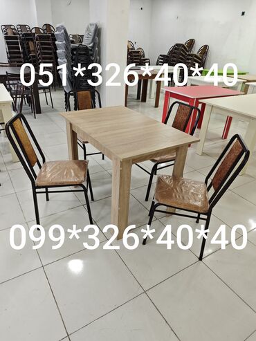 Masa və oturacaq dəstləri: Mətbəx üçün, Yeni, Açılmayan, Dördbucaq masa, 4 stul — 2