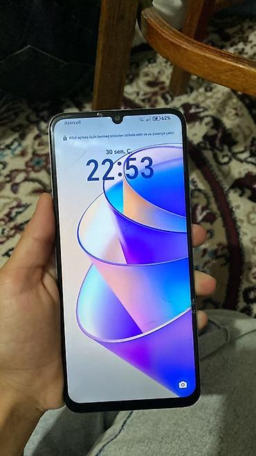 Мобильные телефоны: Honor X7a, 128 ГБ, цвет - Серебристый, Отпечаток пальца — 3