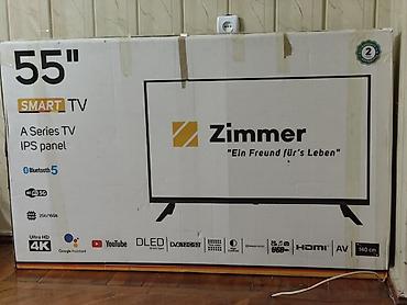 zimmer termopot: Zimmer markalı 55 düym Smart TV. Model A Series TV olaraq göstərilib — 1