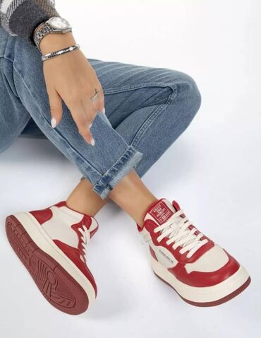 Кроссовки и спортивная обувь: Высокие кроссовки - Размер : 39,5 -40. - Цвет: белый с красными — 8