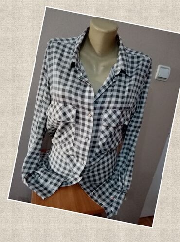 karirana košulja ženska: H&M, XL (EU 42), Karirani, bоја - Siva