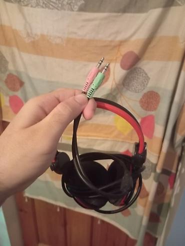 audio mikser: Qulaqlıq + Mikrofonlu simli headset qirmizi rəngli gaming qulaqliq — 3