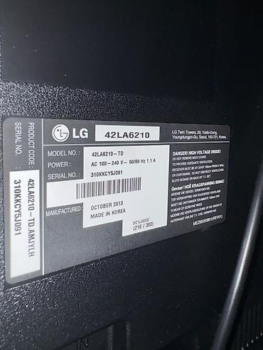 Televizorlar: LG 42LA6210 – 42 düym LED TV Əsas xüsusiyyətlər: - Model: LG — 2