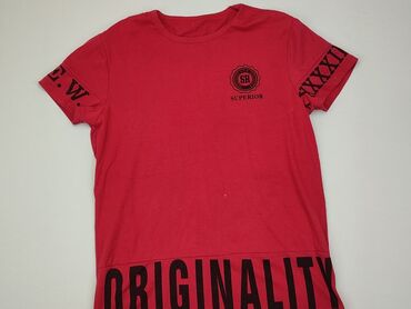 czerwone t shirty damskie: T-shirt, L, stan - Dobry