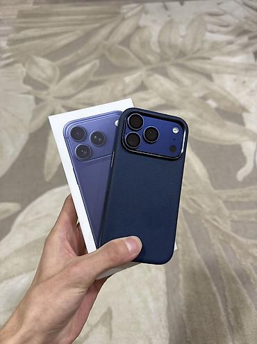 samsung 52: IPhone 17 Pro, Б/у, 256 ГБ, Синий, Защитное стекло, Чехол, Кабель, 96 % — 1