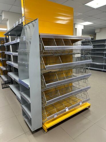 Витрины: Витрины, стеллажи, полки торговые металлические б/у, полка магазинная — 27