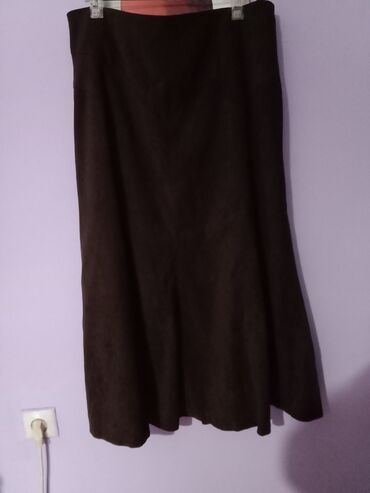 suknja sa tregerima: XL (EU 42), Maxi, color - Brown