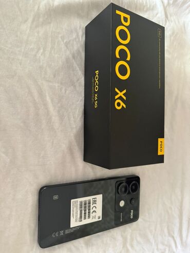 яндекс телефон: Poco X6 Pro 5G, Жаңы, 256 ГБ, түсү - Кара, 2 SIM