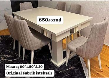Yemək otağı üçün dəst – açılıb-bağlanan masa və 6 ədəd yumşaq lalafo.az -da Yemək otağı üçün dəst – açılıb-bağlanan masa və 6 ədəd yumşaq