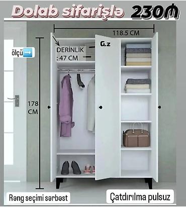 ucuz dolablar: Düz dolab, Dəhliz üçün, Paltar üçün, Açılan, Korpuslu, 2 qapılı — 1