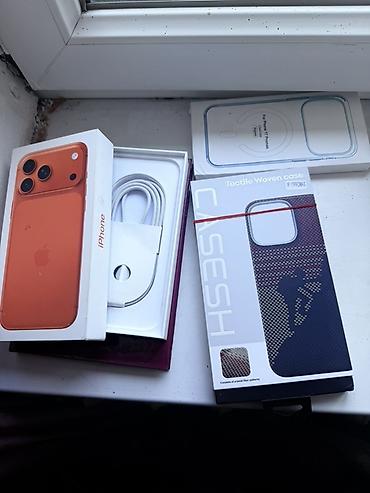 razen 7: IPhone 17 Pro Max, Б/у, 256 ГБ, Оранжевый, Кабель, Чехол, Коробка, 98 % — 1